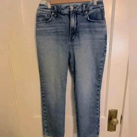 Good American Good Icon Cropped Jeans In Indigo260, Womens Size 4 - Picture 3 of 9